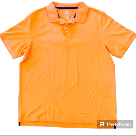 CROFT & BARROW POLO SHIRT ORANGE TEXTURED PIQUE SHORT SLEEVE COLLAR X-LARGE - Picture 1 of 6